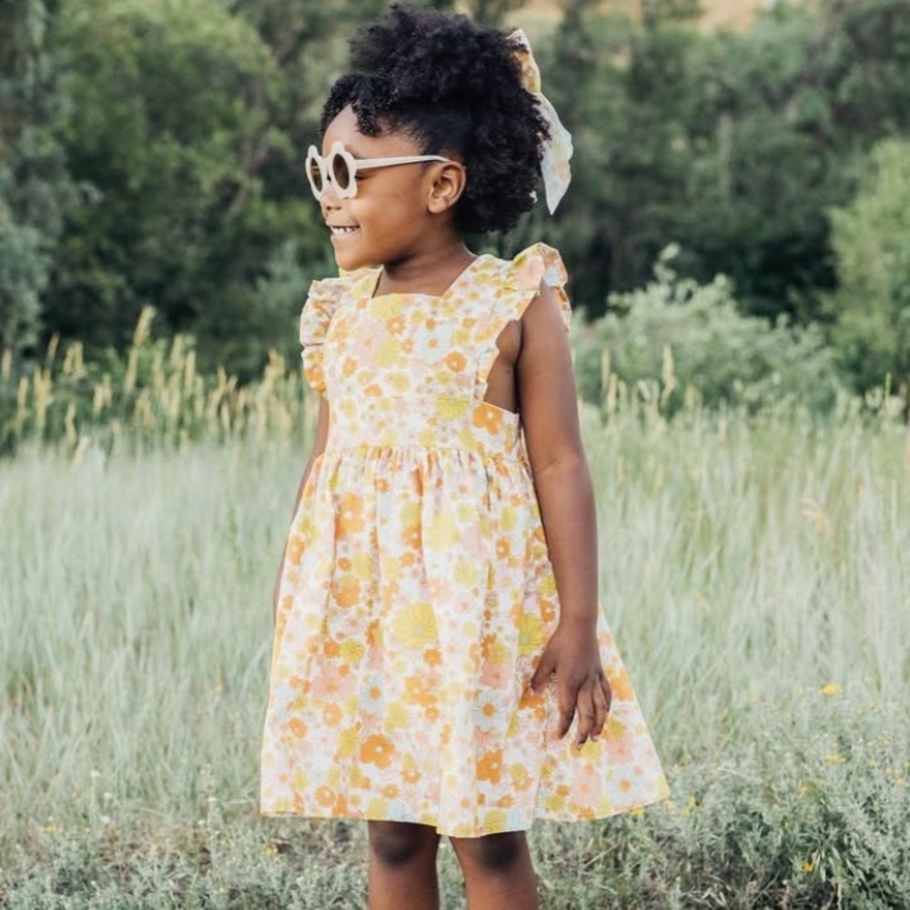 Wunderkin Co. X Wren & James 70s Floral Pinafore